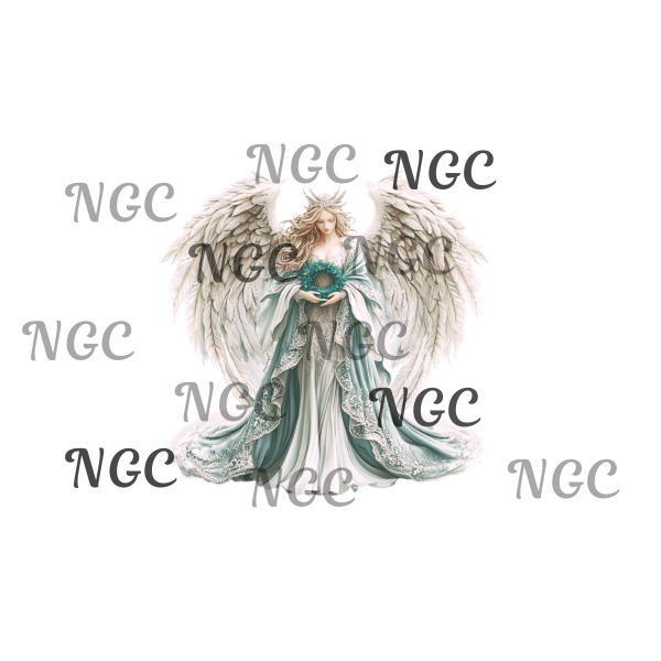 single decal angel with green dress