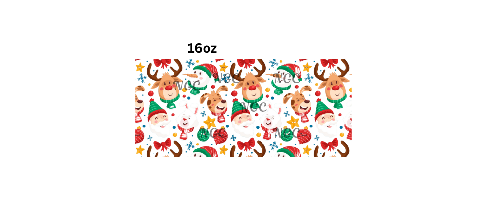 16oz reindeer snowman santa