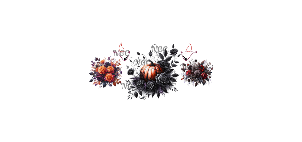 16oz halloween fall pumpkin with roses