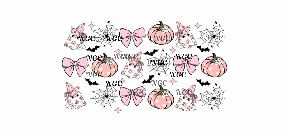 16 oz wrap ghosts with pink hats