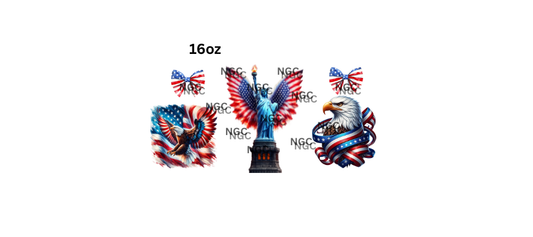 16oz liberty with patriotic eagles flags