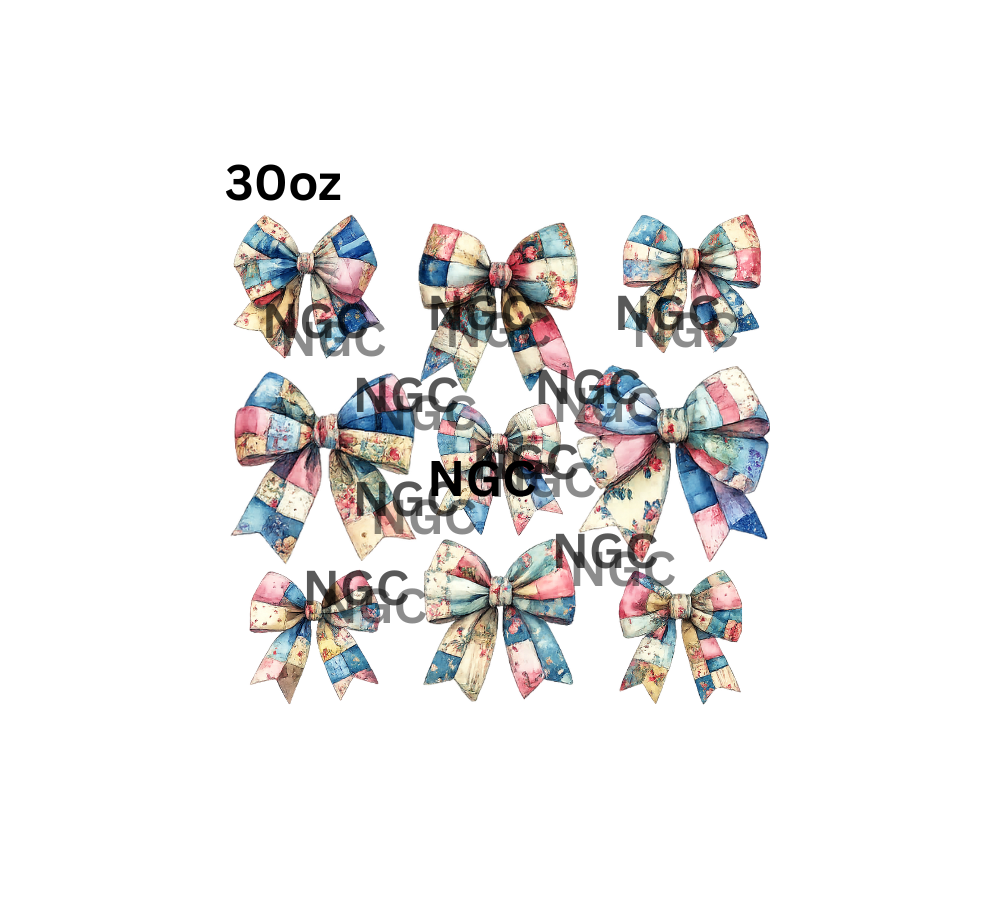 30oz patchwork bows