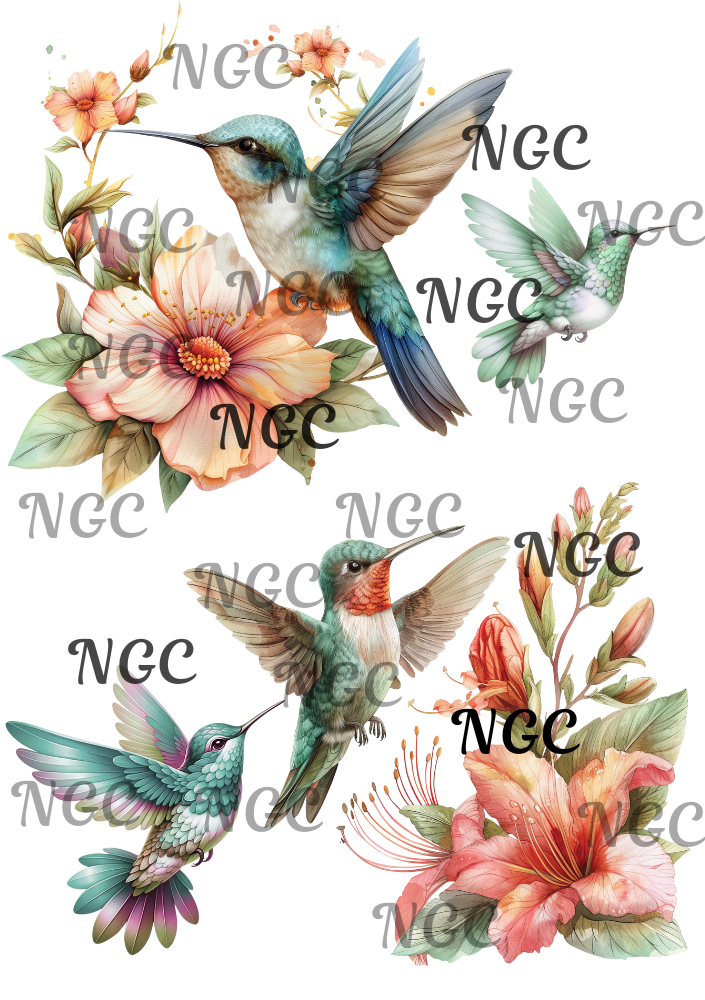 A5 Notebook Hummingbirds flowers