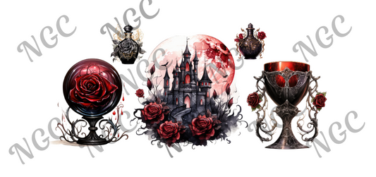 16oz wrap goth roses and castle