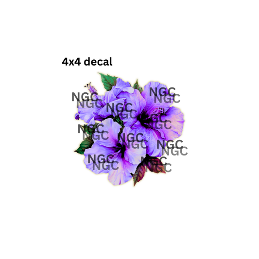 decal purple hibiscus