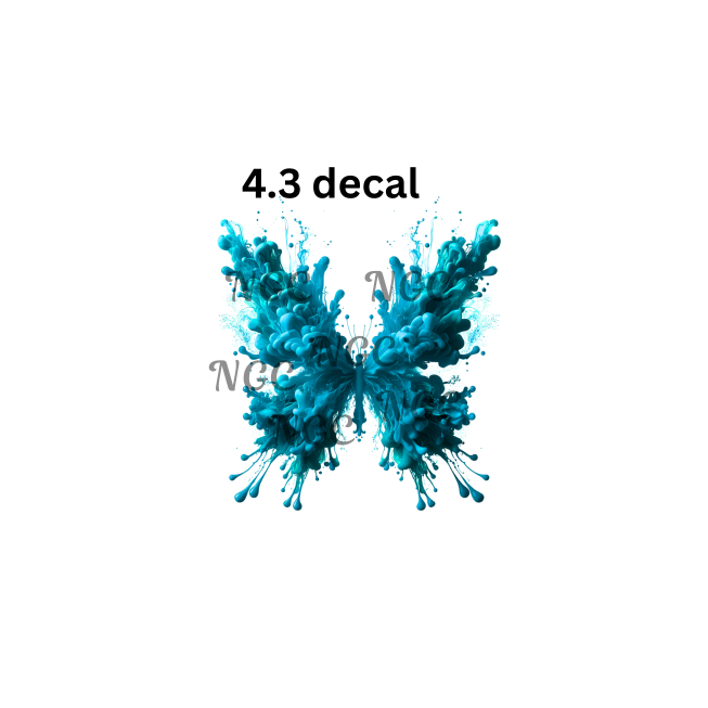 decal teal smokey splatter butterfly