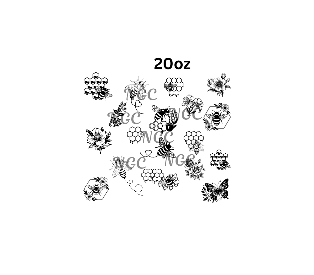 20oz bee outline