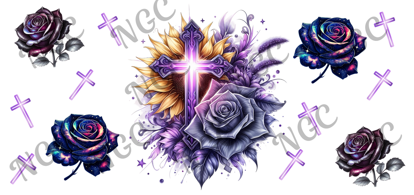 16oz wrap Crosses roses