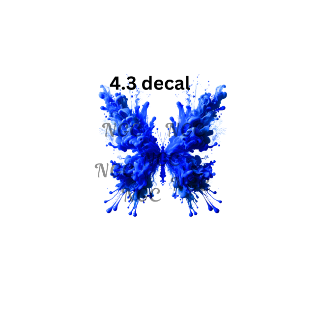 decal blue smokey splatter butterfly