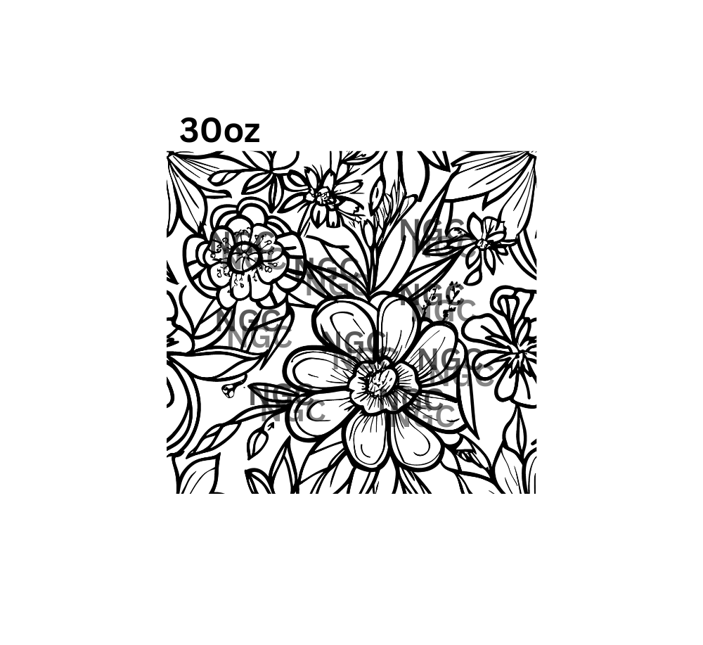 30oz flowers tooled leather