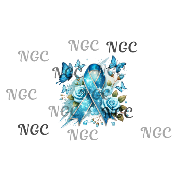single decal awareness ribbon bluish green