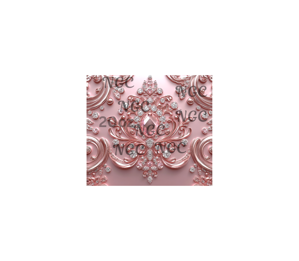 20oz pink 3d gemstone solid