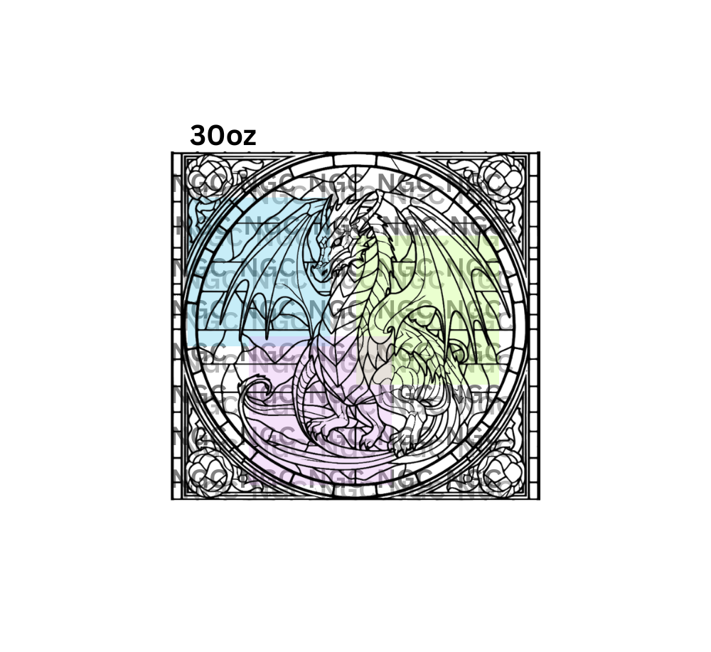30oz dragon stained glass