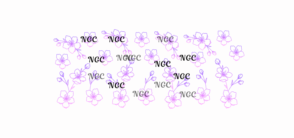 16 oz wrap ombre purple flower outline