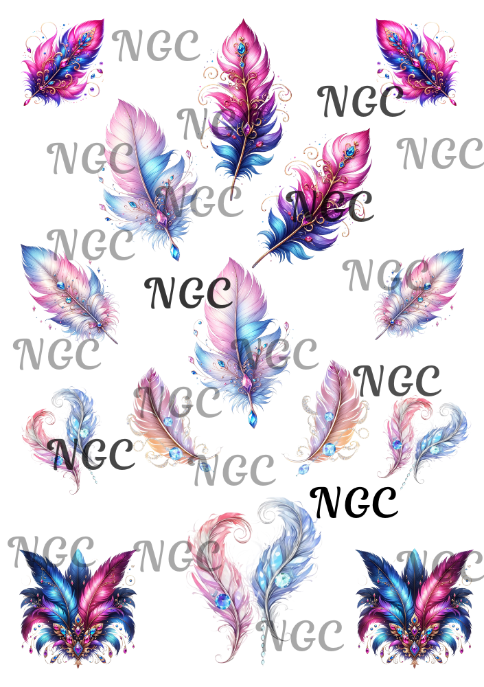 A5 Notebook pinks and blue feathers