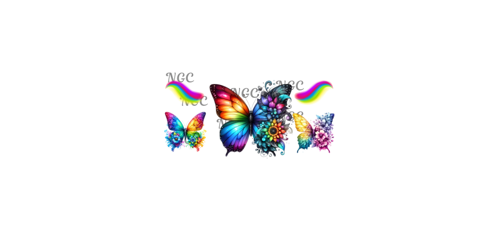 16 oz wrap rainbow butterflies