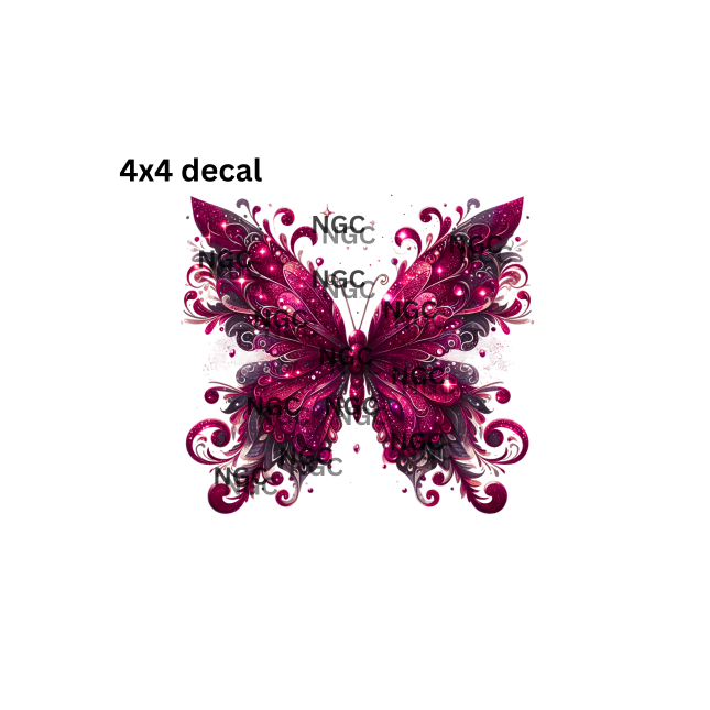 decal wine color butterfly