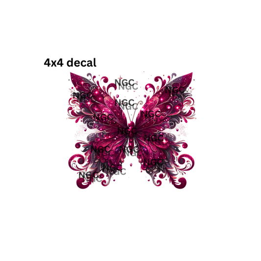 decal wine color butterfly