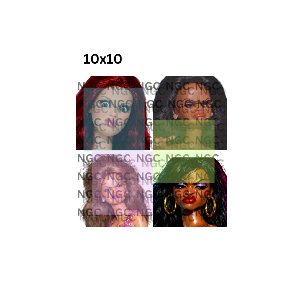 10x10 barbie faces2