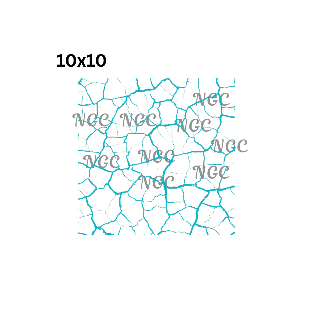 10x10 teal crackle