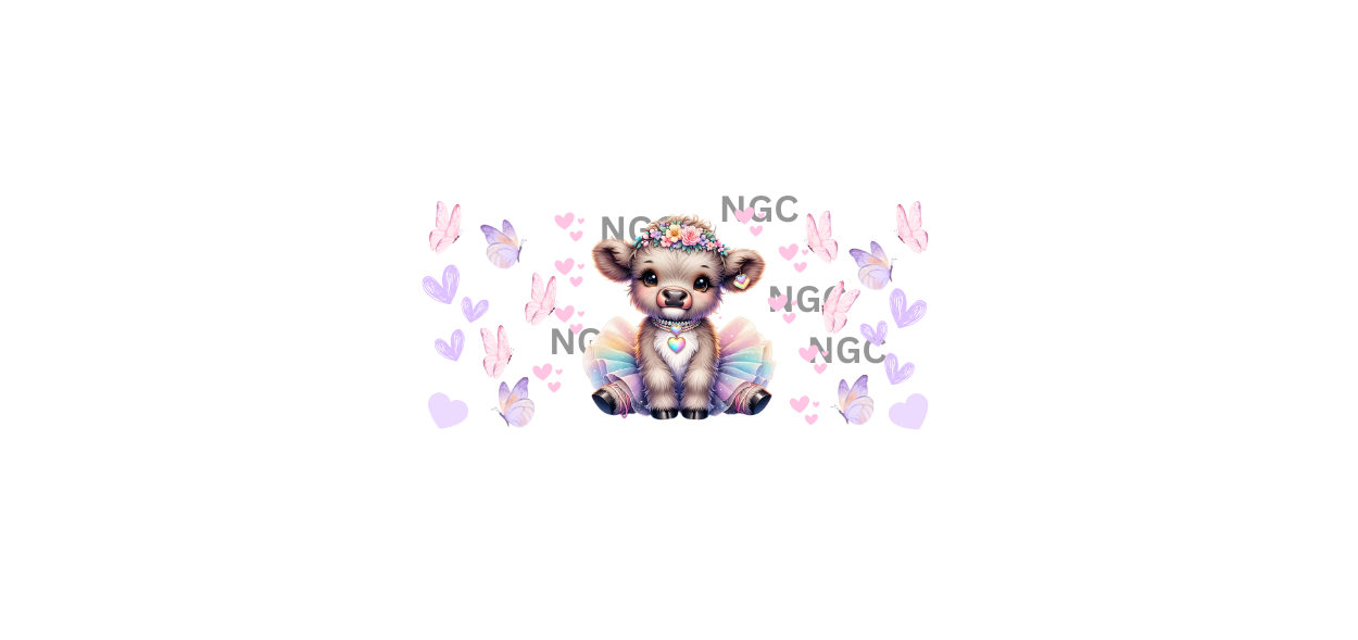 16oz highland cow purple pink pastel