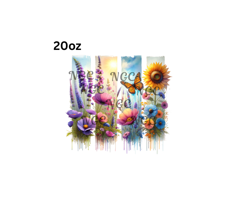 20oz butterfly brushstrokes