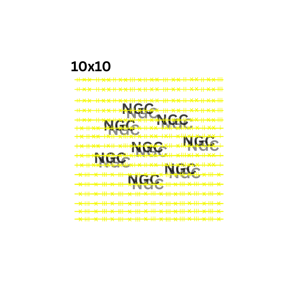 10x10 neon yellow patchwork stitching
