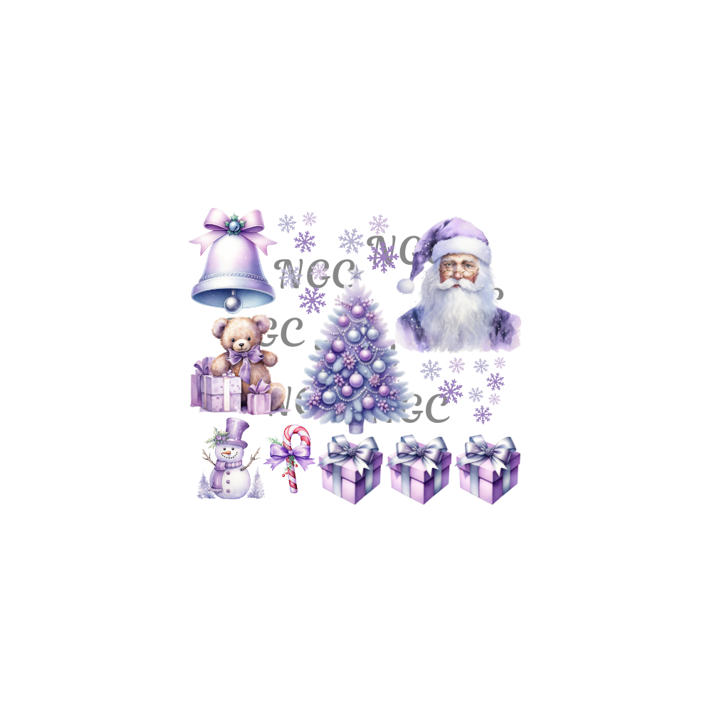 10x10 purple christmas element sheet