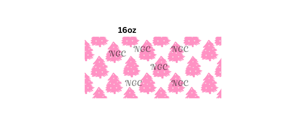 16oz pink christmas trees