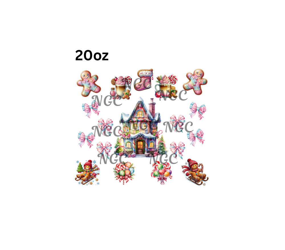 20oz candy house with gingerbread men