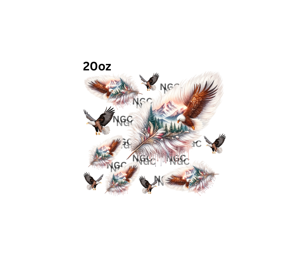 20oz feather with eagles