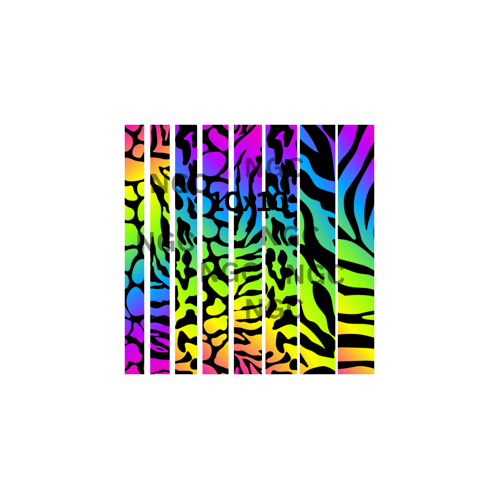 10x10 rainbow animal print band sheet