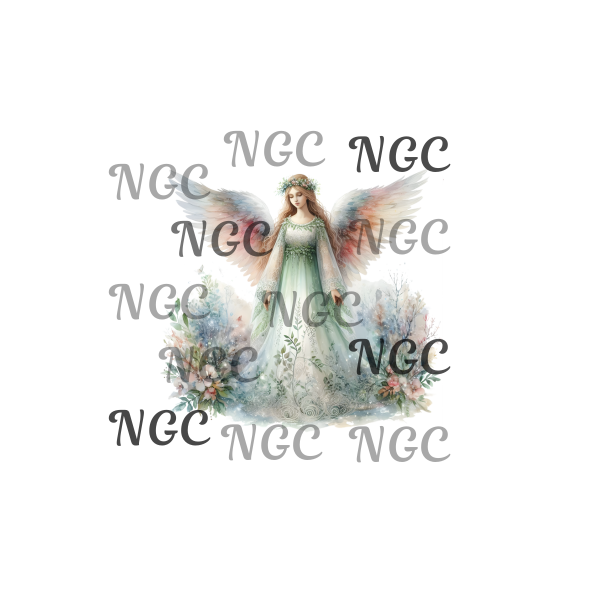single decal angel with florals