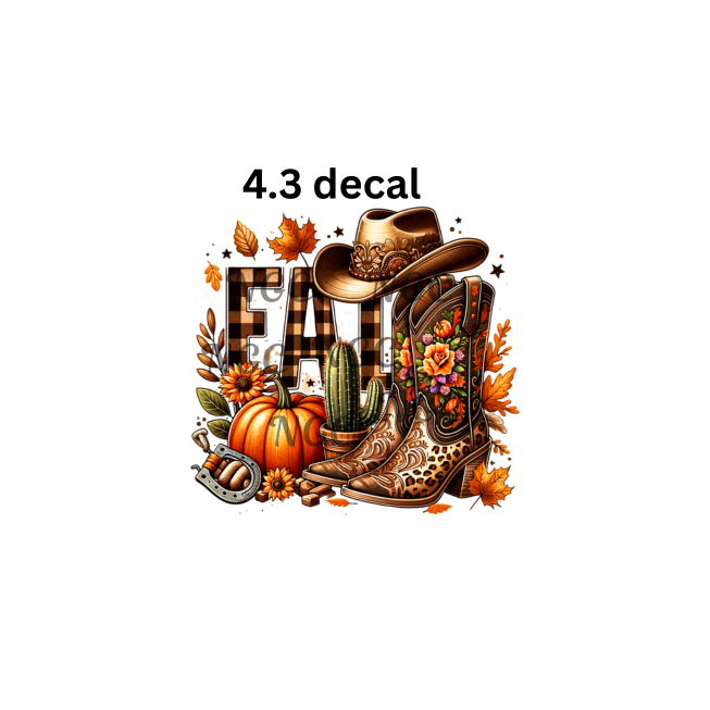 decal fall boots and hat
