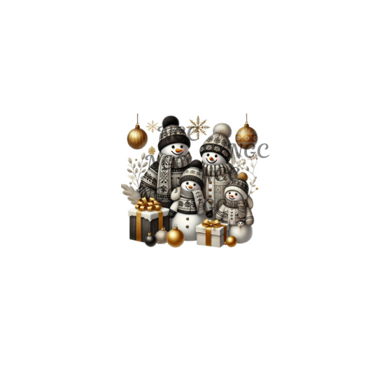 decal black gold snowman christmas11