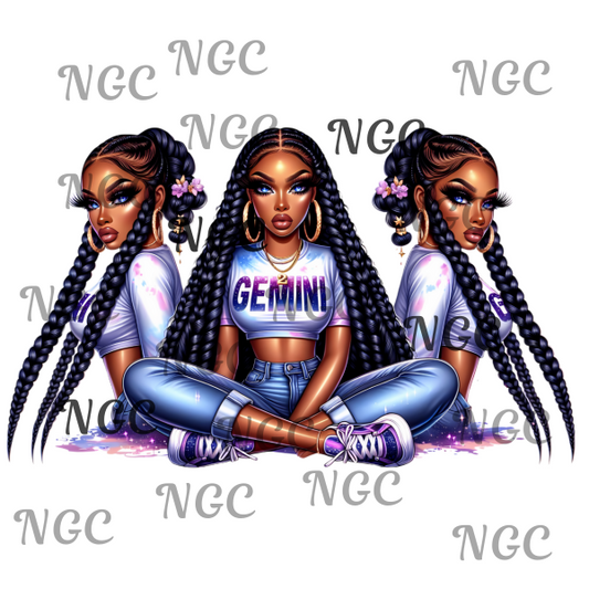 single decal Gemini girl zodiac