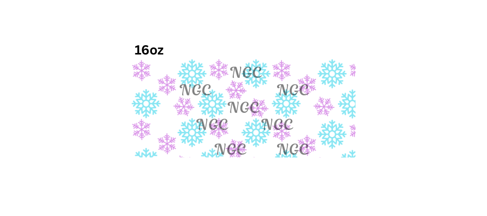 16oz purple blue snowflakes