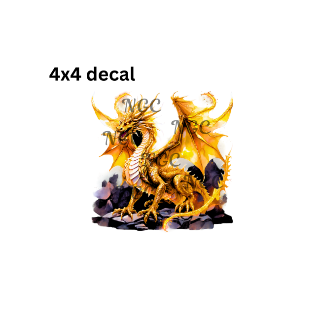 decal golden yellow dragon