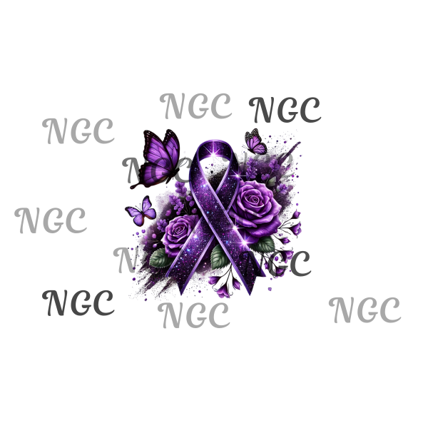 single decal awareness ribbon purple