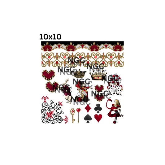 10x10 vintage alice elements