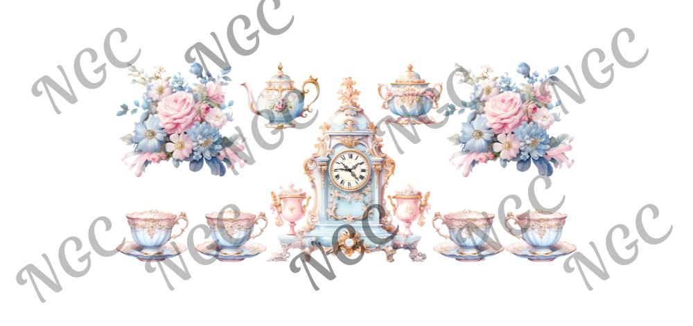 16oz wrap blue pink tea cups