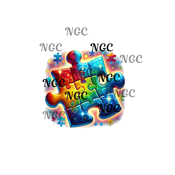 single decal autism puzzle piece
