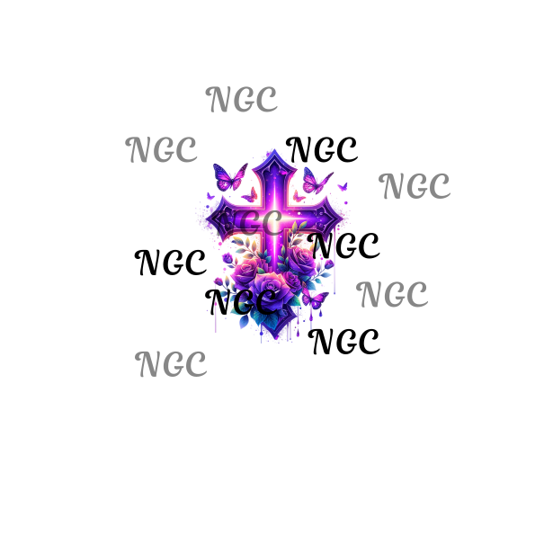 single decal purple cross