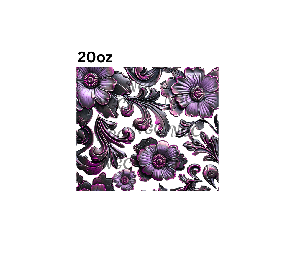 20oz purple antique filigree flowers