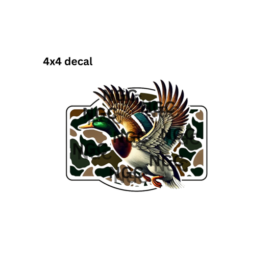 decal flying mallard duck