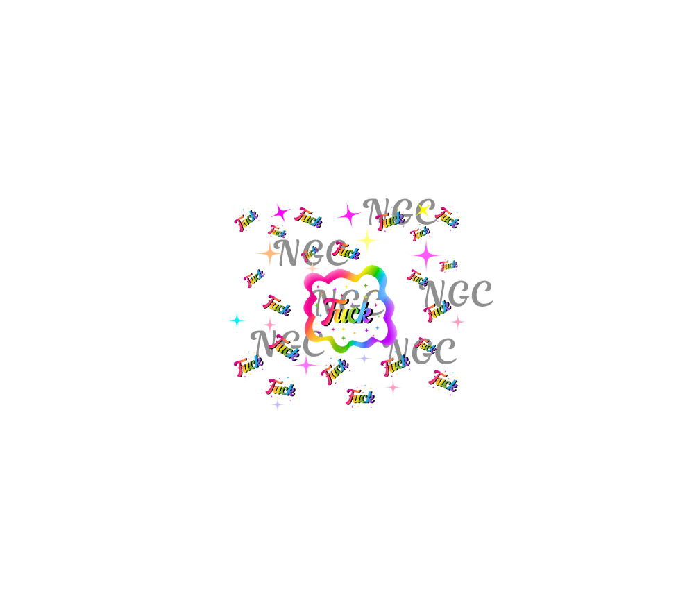 20oz swear word rainbow color