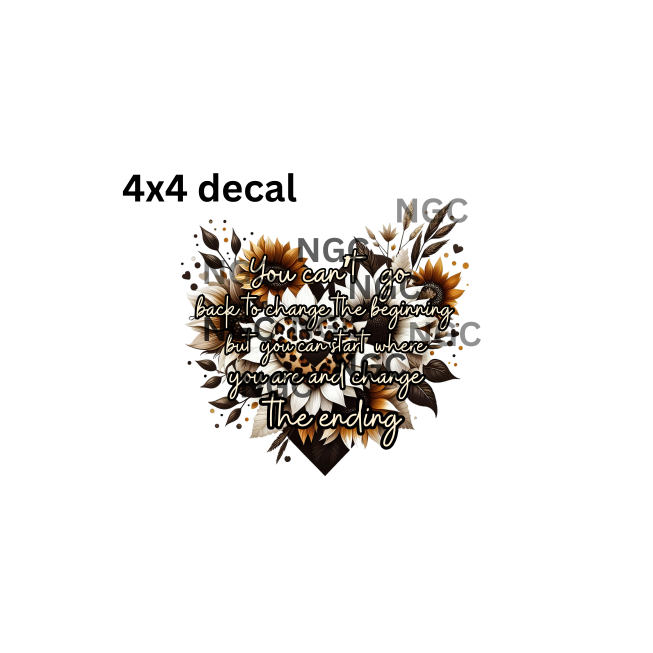 decal leopard heart sunflower