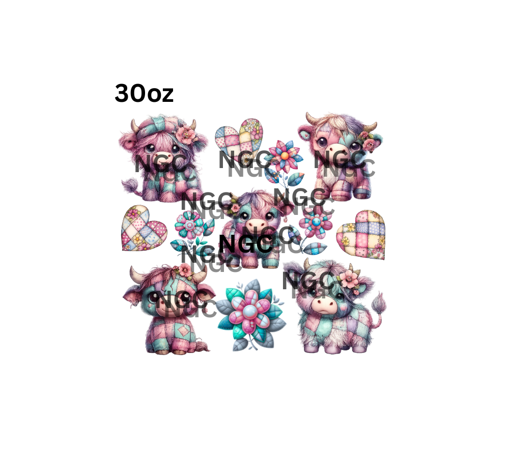 30oz patchwork cows