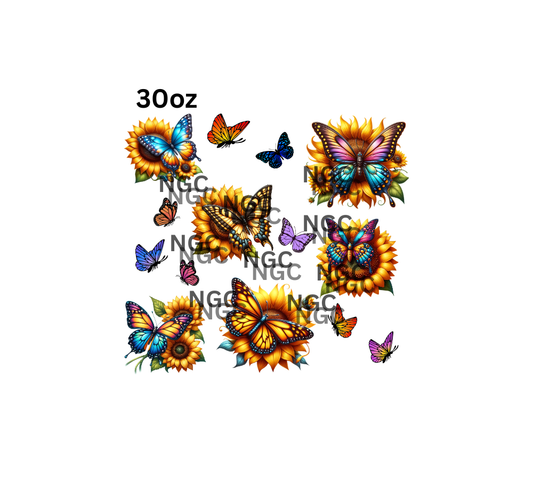 30oz sunflowers with butterflies
