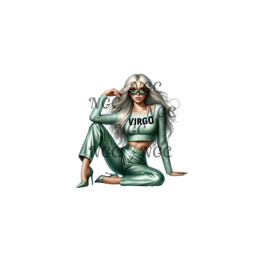 decal caucasian white woman zodiac virgo